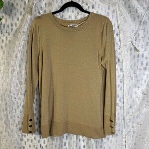 Kim Rogers gold metallic Longsleeve Sweater Size M
B1